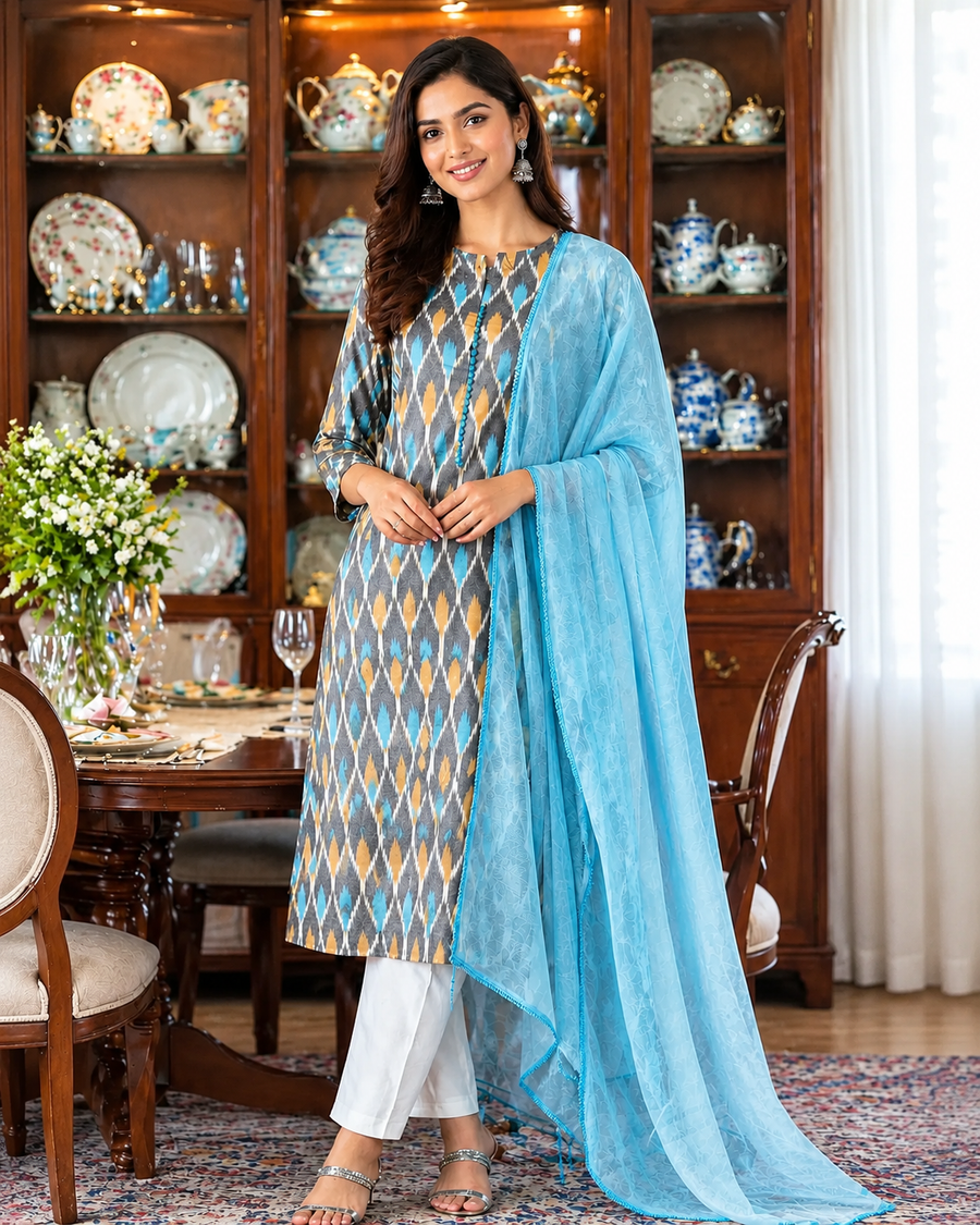 Aarohi Ikat Suit Set
