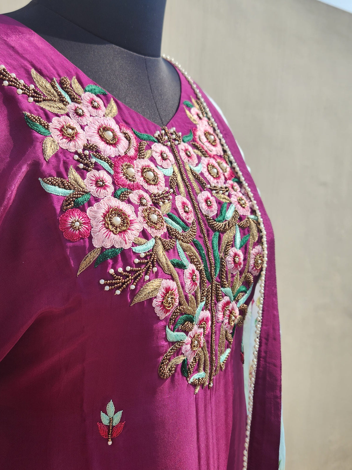 Berry Blossom Suit Set Fuchsia Sky Blue