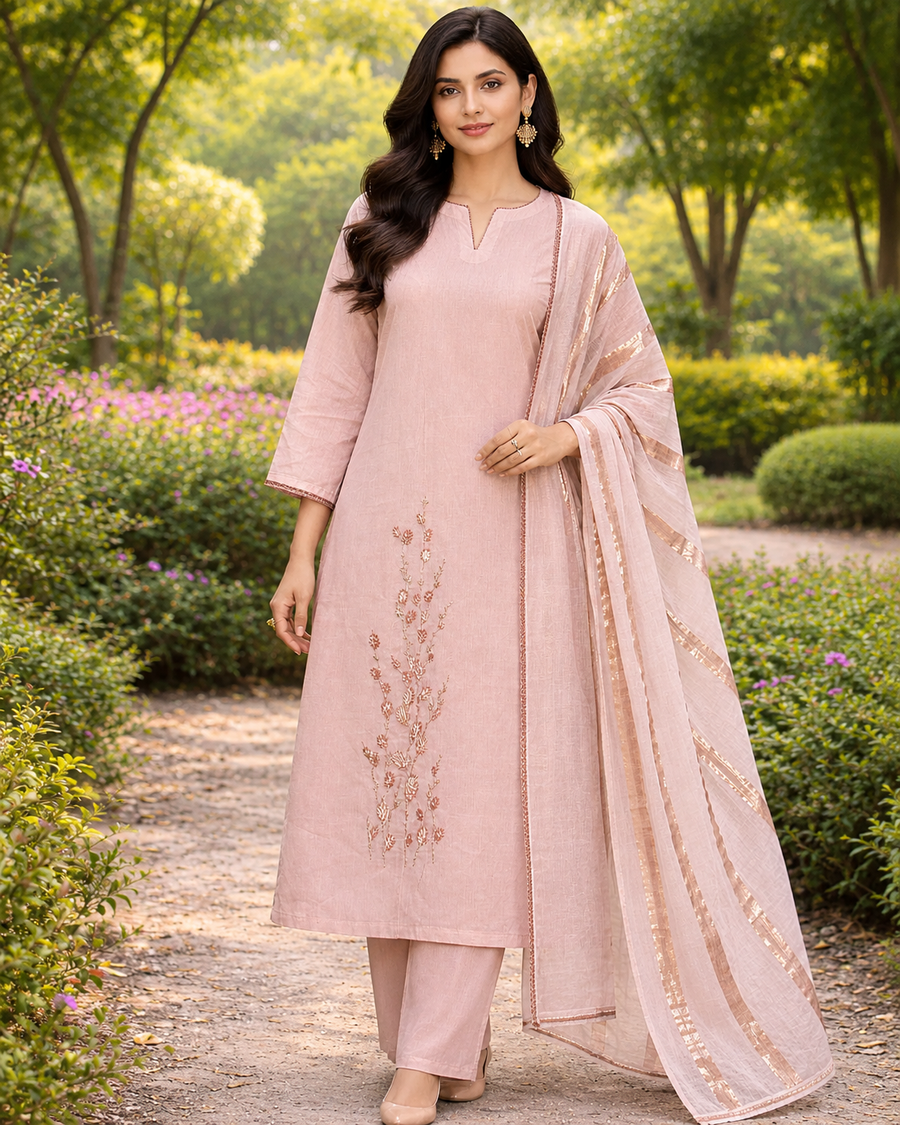 Blush Bloom Cotton Suit Set