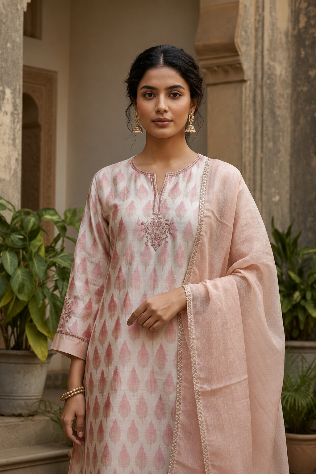 Blush Ikat Suit – Blush Pink