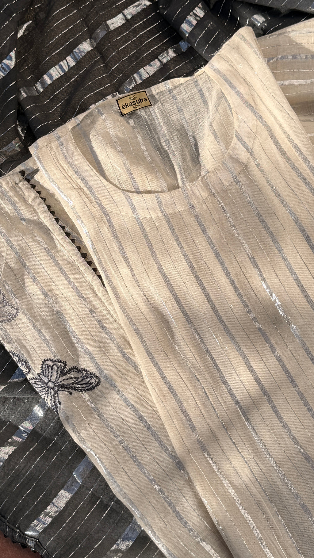 Midnight Flutter Suit Set Ivory Grey