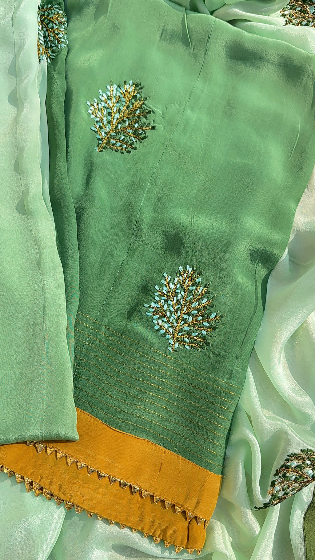 MINT MEADOW SUIT SET- MINT GREEN & MUSTARD YELLOW