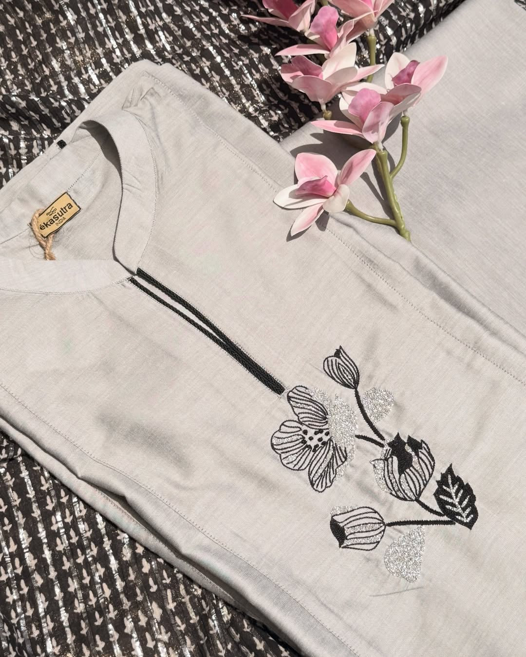 Monochrome Bloom Suit Set
