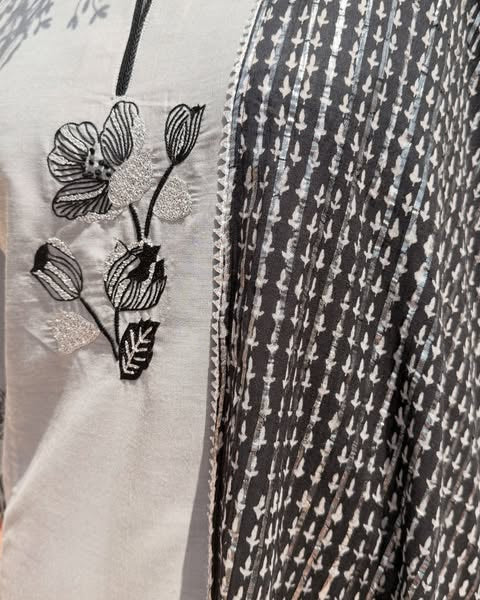 Monochrome Bloom Suit Set