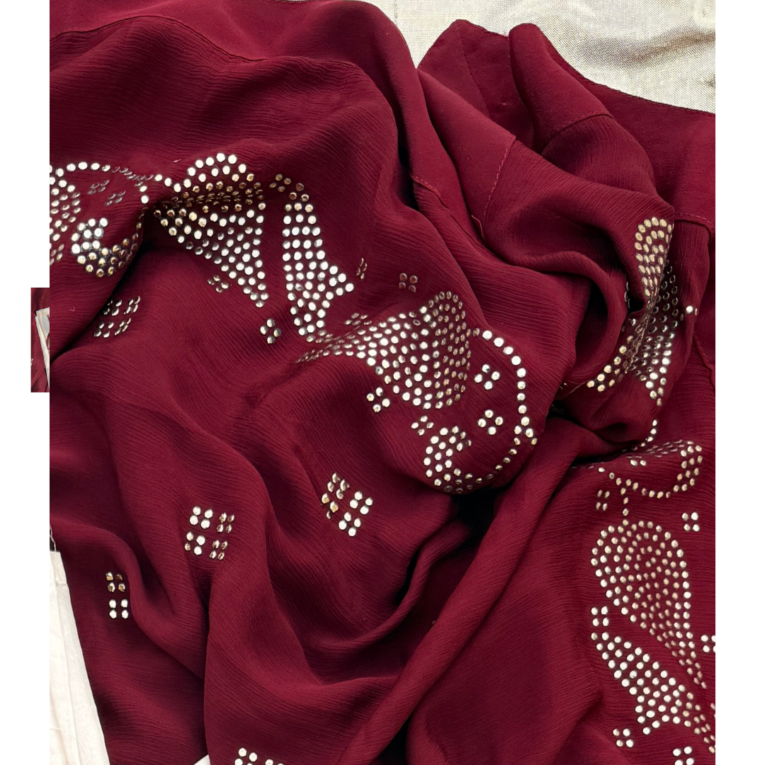 The Noor Suit - Off-white & Maroon