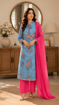 The Rosette Statement Suit Powder Blue Floral