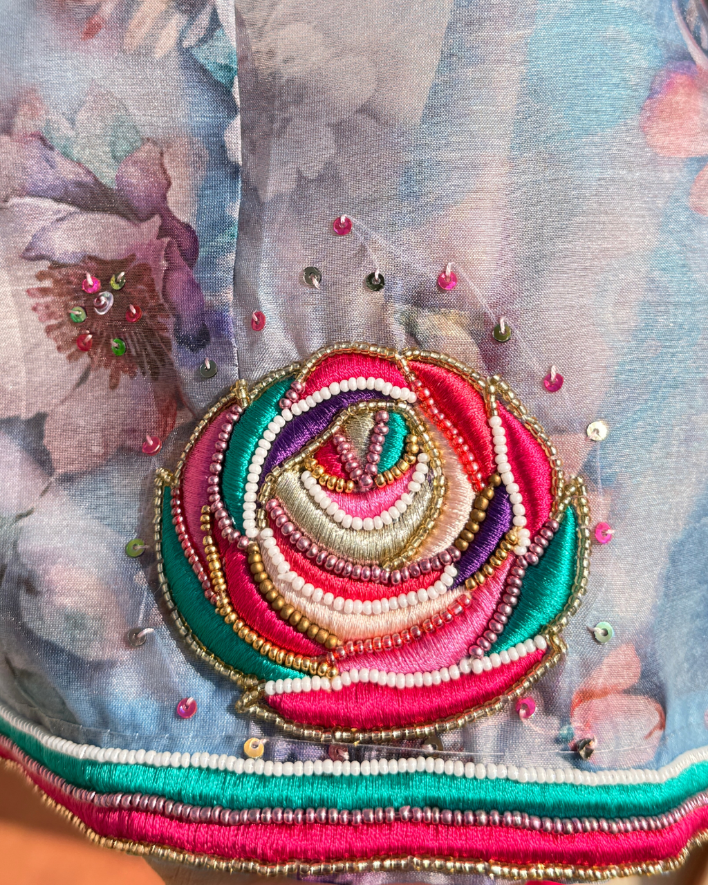 The Rosette Statement Suit Powder Blue Floral