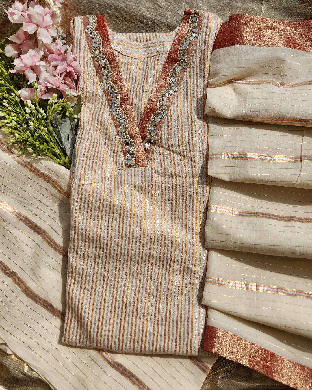 The Subtle Shimmer Suit - Ivory