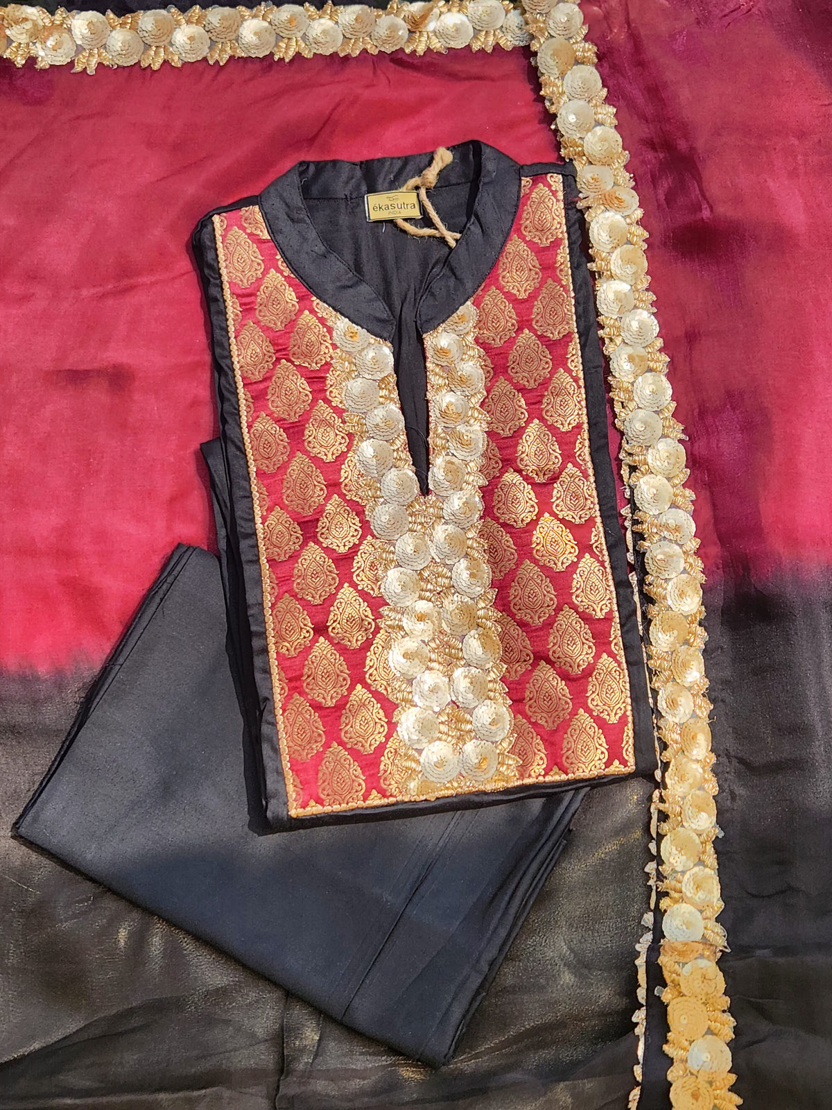 Velare Cotton Suit Set - Black