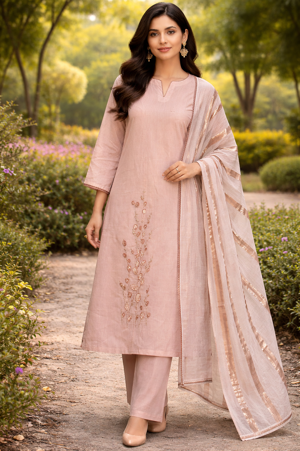 Blush Bloom Cotton Suit Set