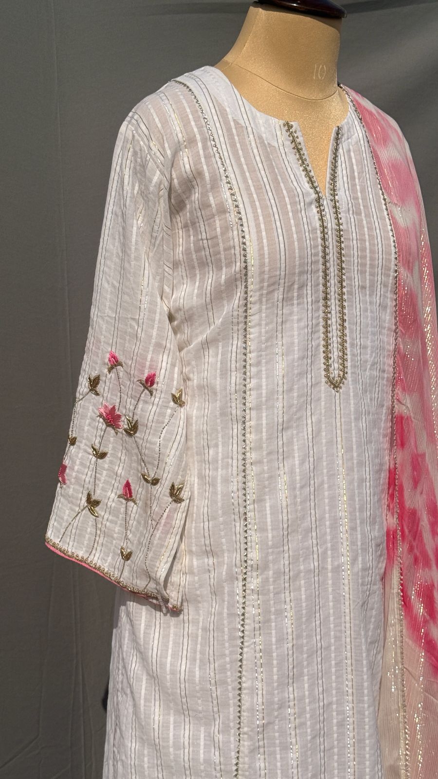 White Embroidered Suit