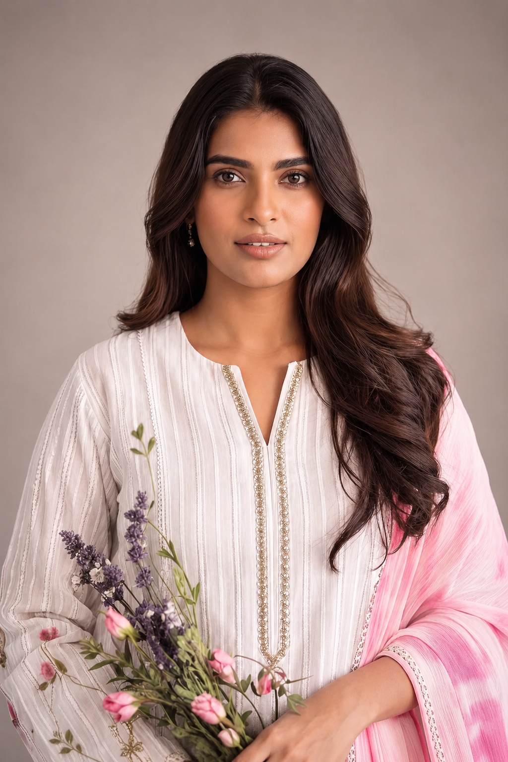 White Embroidered Suit