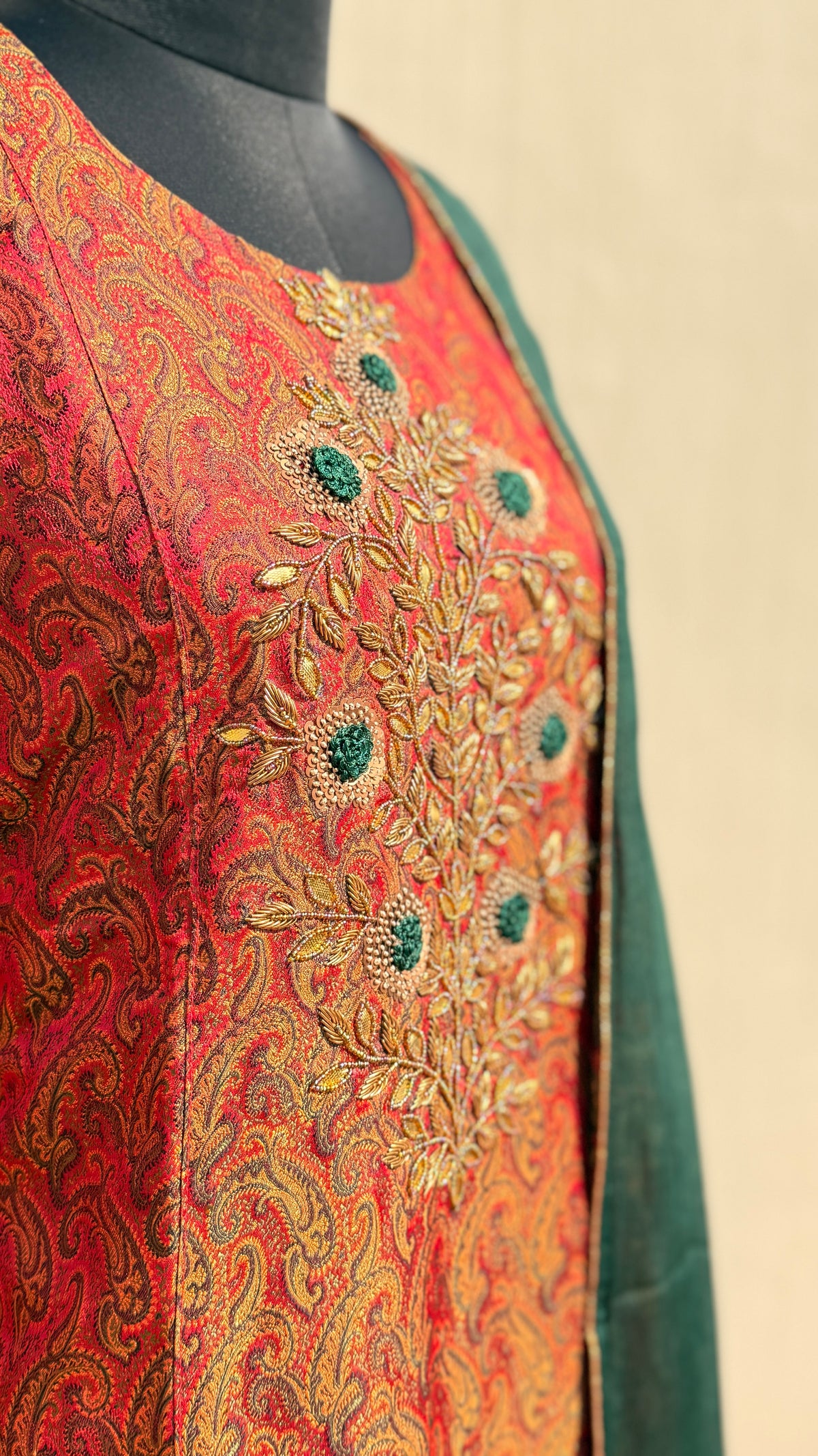 Zari Garden Suit - Crimson Red