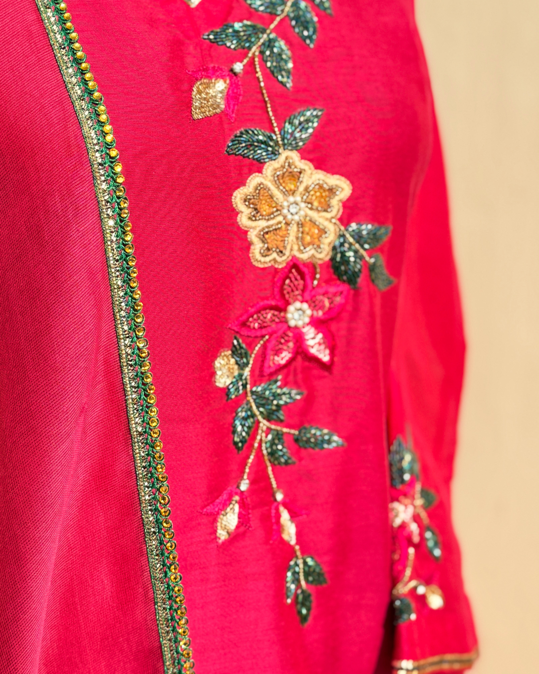 Zeenat Blossom Suit - Rani Pink