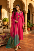 Zeenat Blossom Suit - Rani Pink